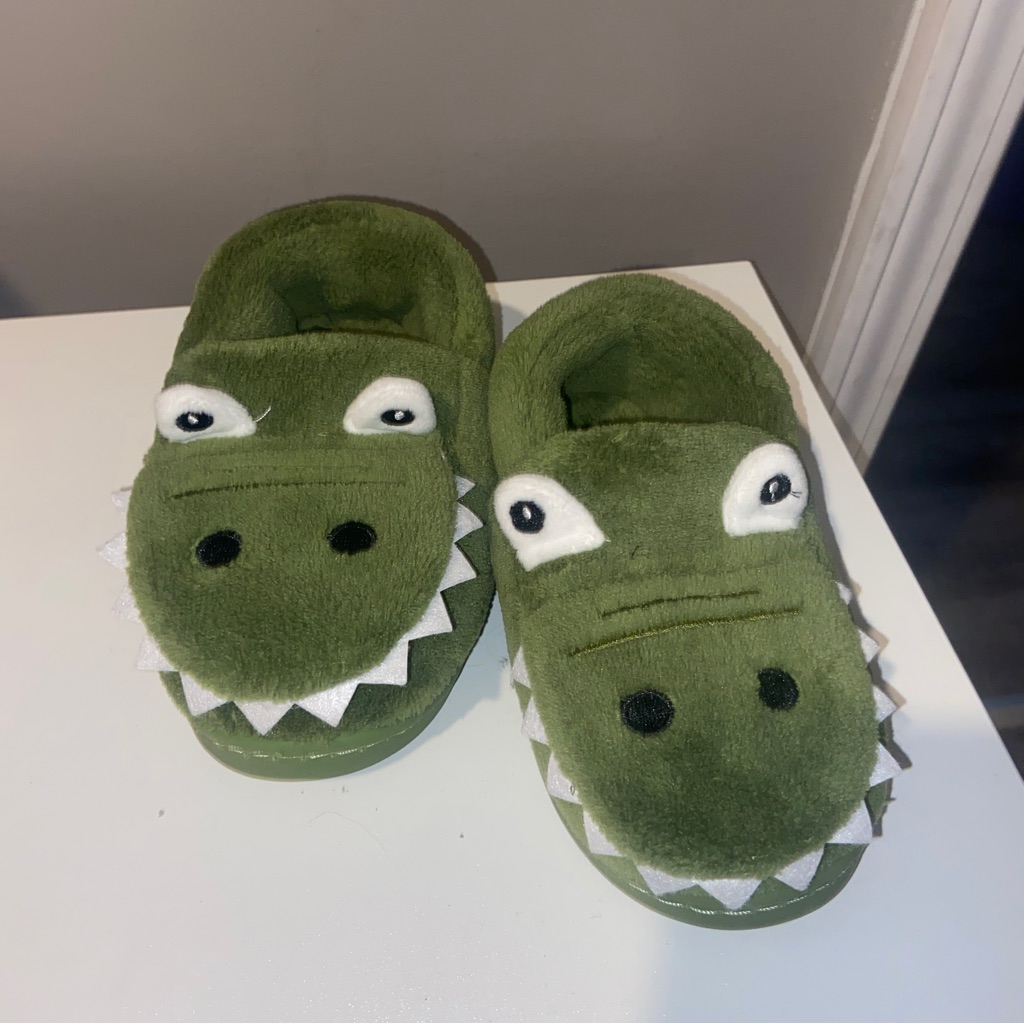 180 Girl & Boy Dinosaur Nonslip Slip-On House Shoes Size 2. Toddler Size.